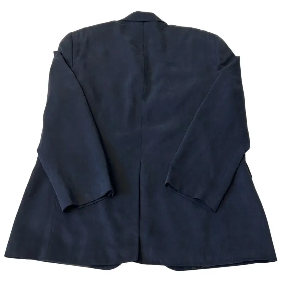 Boca Classics Men's Faux Suede Sport Coat 44L Blue 2 Button Very Soft